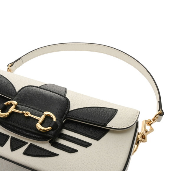 Gucci Horsebit Shoulder Bag Adidas Black White Leather - Picture 4 of 9